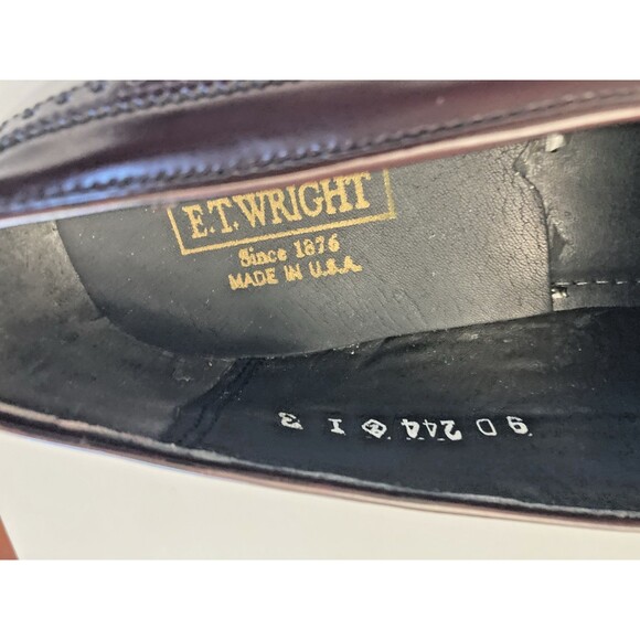 ET Wright Mens Leather Wing Tip Brogue Kiltie Tassel Loafers Burgundy US 9 D NIB main image 4